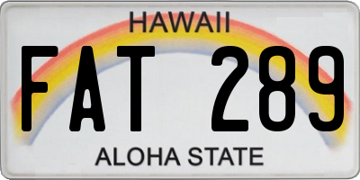 HI license plate FAT289