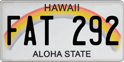 HI license plate FAT292