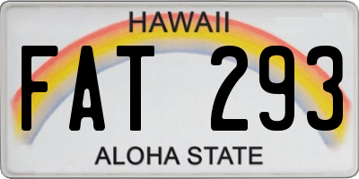HI license plate FAT293