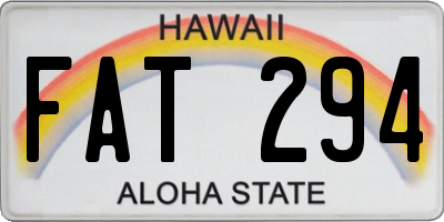 HI license plate FAT294