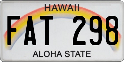 HI license plate FAT298