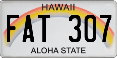 HI license plate FAT307
