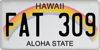 HI license plate FAT309