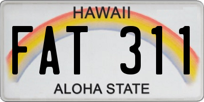 HI license plate FAT311