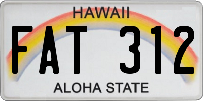 HI license plate FAT312