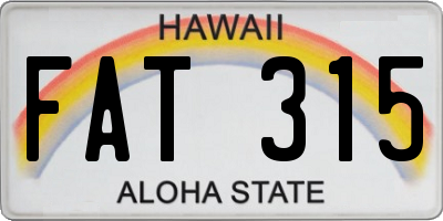 HI license plate FAT315