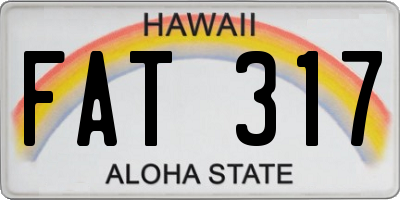 HI license plate FAT317