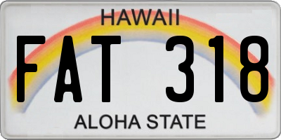 HI license plate FAT318