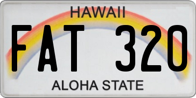 HI license plate FAT320