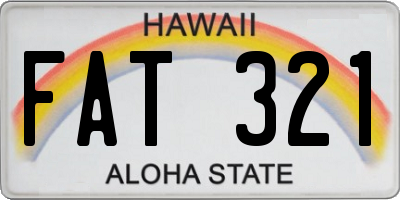 HI license plate FAT321