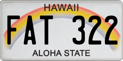 HI license plate FAT322