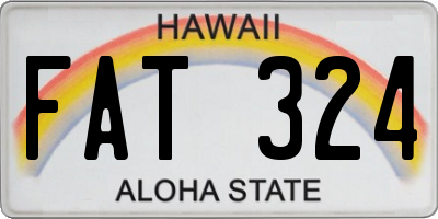 HI license plate FAT324