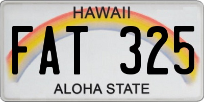 HI license plate FAT325