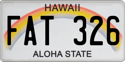 HI license plate FAT326