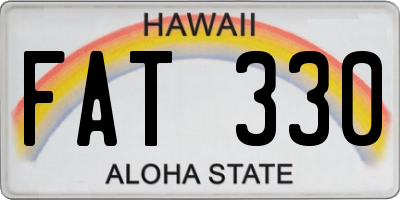 HI license plate FAT330