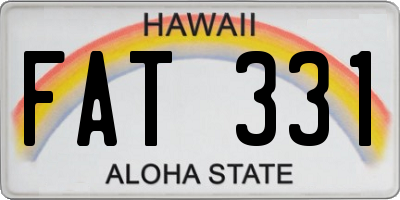 HI license plate FAT331