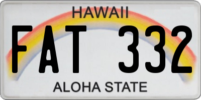HI license plate FAT332