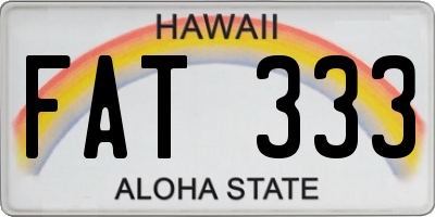 HI license plate FAT333