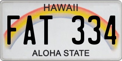 HI license plate FAT334