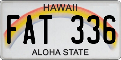 HI license plate FAT336