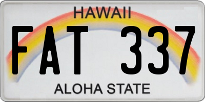 HI license plate FAT337