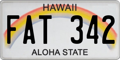 HI license plate FAT342
