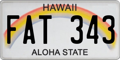 HI license plate FAT343