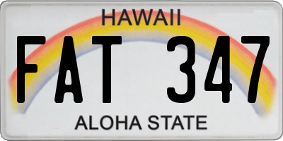 HI license plate FAT347