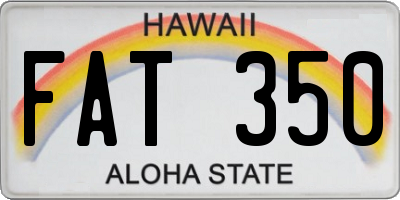 HI license plate FAT350