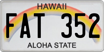 HI license plate FAT352