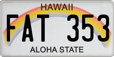 HI license plate FAT353