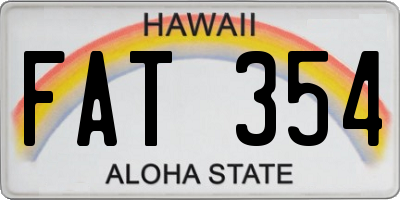 HI license plate FAT354