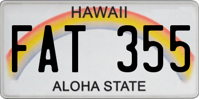 HI license plate FAT355