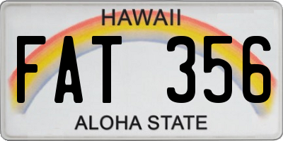 HI license plate FAT356