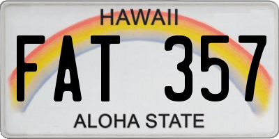 HI license plate FAT357