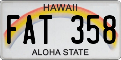 HI license plate FAT358