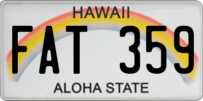 HI license plate FAT359