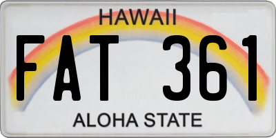 HI license plate FAT361