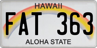 HI license plate FAT363