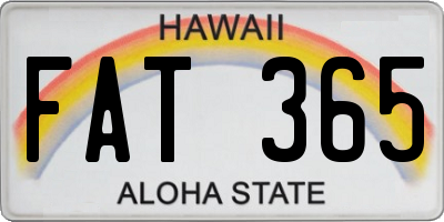 HI license plate FAT365