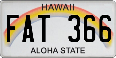 HI license plate FAT366
