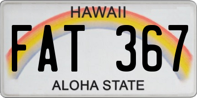 HI license plate FAT367