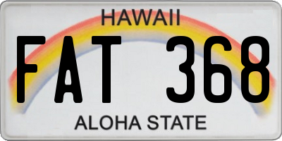 HI license plate FAT368