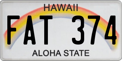 HI license plate FAT374