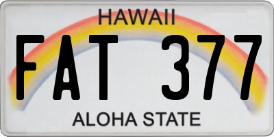 HI license plate FAT377
