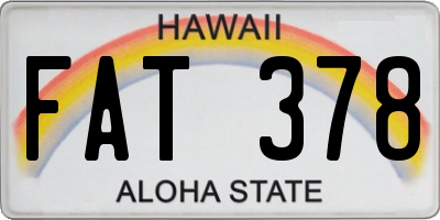 HI license plate FAT378