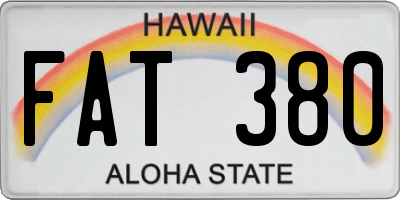 HI license plate FAT380