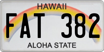 HI license plate FAT382