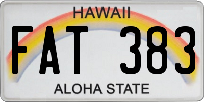 HI license plate FAT383