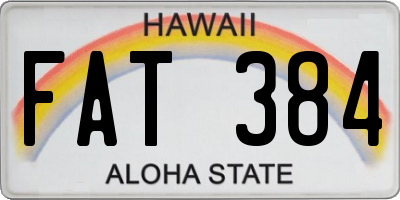 HI license plate FAT384